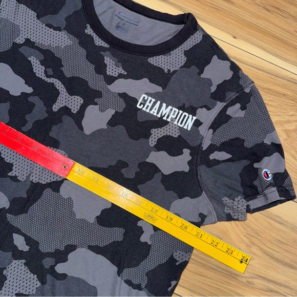 Champion Men's Medium T-Shirt Crew Neck Camo Camouflage Black Athletic Tee Skate - Picture 3 of 8